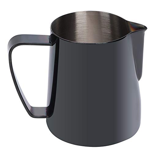 Edelstahlmilch -Schaumbecher leicht zu kontrollieren für Latte Art (Schwarz) von MMABEUTF