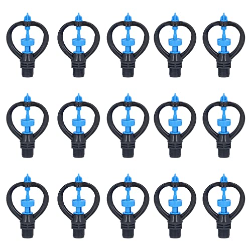 Für 15 Prozent, für Rasensprinklerdüse, G1/2 -Außengewinde, 360 Automatische Rotation, Mitte Range, für die Bewässerung von Rasengartenwässerung (4-Punkte-Mittelstufe-Rundraddüse) von MMABEUTF