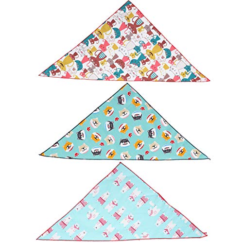 Für 3PCs, für Haustierhund, Bandana, Waschbecken Katze Nackenschalschaller Dreieck Heckerchief, Haustierversorgungen (L) von MMABEUTF