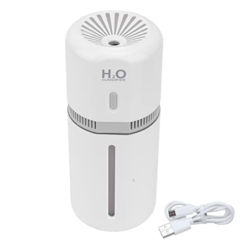 Für Mini -Autobefeuchter, 180 ml tragbarer cooler Nebel, USB -Ladung, mit Farbnachtlichtern (Weiß) von MMABEUTF