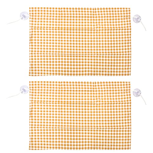 Für das Auto für das Netzdesign 2PCS Anti -Auto -Vorhang Seitenfenster Sonnenschatten mit Saugbecher (Gelb kariert) von MMABEUTF
