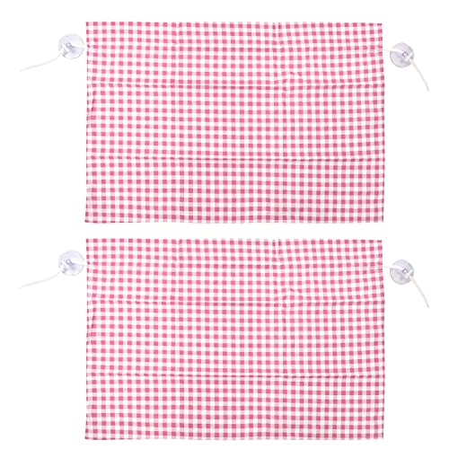 Für das Auto für das Netzdesign 2PCS Anti -Auto -Vorhang Seitenfenster Sonnenschatten mit Saugbecher (Rosa Plaid) von MMABEUTF