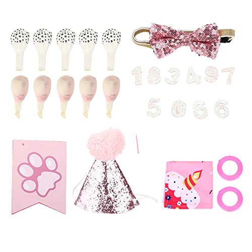 Hundegeburtstag Dekoration Set Hundeparty Outfits mit Schalflaggen und Hut für Haustiergeburtstagsfeiern von MMABEUTF
