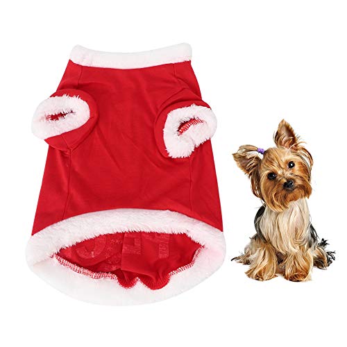 Liebesmuster Red Plüsch Haustier Weihnachtskleid Kostüm Urlaub Party Kleidung für Hunde Katzen (L) von MMABEUTF