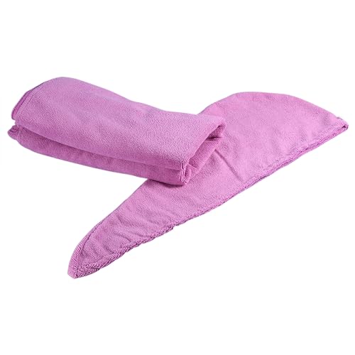 MMABEUTF 6 Farben Frauen Weiches Spa Bad Körper Wickel Set Handtuch Bademantel mit schnell trockenem Haar Trocknungs kappe (Hellviolett) von MMABEUTF