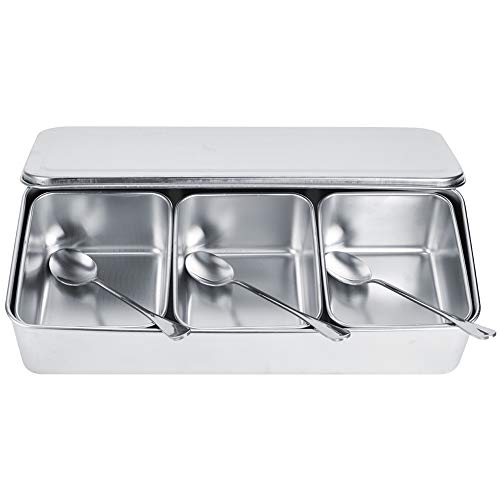 MMABEUTF Edelstahl-Gewürz-Box-Behälter-Set mit Löffeln Abdeckung Küchen-Aufbewahrung-Organizer MMABEUTF Edelstahl-Gewürz-Box-Behälter-Set mit Löffeln Abdeckung Küchen-Aufbewahrung-Organizer von MMABEUTF