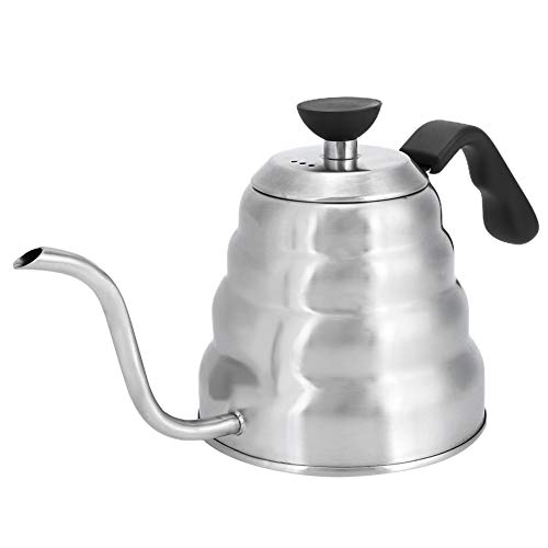 MMABEUTF Edelstahl Haushaltshauskaffee Tropf Schwule Kessel Kessel über Kaffeekessel Teekanne Silber 1200 ml 1000 ml Hausmilch Tee Shop Bar Café Café Café (1200 ml) von MMABEUTF