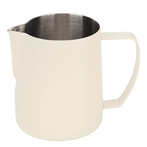 MMABEUTF Edelstahl Kaffee Milch Schaum Tasse Krug Latte Art 700ml (Beige) von MMABEUTF