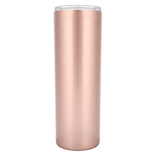 MMABEUTF Edelstahl -Reisebecher mit Deckelüberwachung Getränk Status für heiße kalte Getränke Home Office Wanderung (Glänzend Roségold) von MMABEUTF
