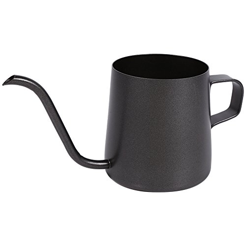 MMABEUTF Edelstahl schwarzer Kaffee Tropfkessel Kessel mit langem Schwanenhalsausstrich (250 ml) von MMABEUTF