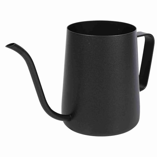 MMABEUTF Edelstahl schwarzer Kaffee Tropfkessel Kessel mit langem Schwanenhalsausstrich (350 ml) von MMABEUTF