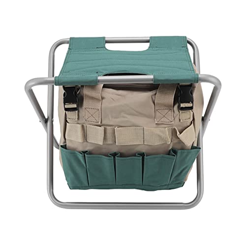 MMABEUTF Für Garten, Klapphocker - faltbar, Mehrzweck, Stuhl mit großer Kapazität mit Werkzeugen Aufbewahrungsbeutel - für Gewächshaus, Angeln, Camping, Reisen, Reisen von MMABEUTF