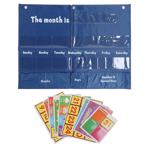 MMABEUTF Wöchentliche Kalender mit Wettertabelle 15 klare Taschen 3 Aufbewahrungstaschen 12 Helle Karten Klassenzimmertasche für die Heimschule MMABEUTF Wöchentliche Kalender mit Wettertabelle 15 klare Taschen 3 Aufbewahrungstaschen 12 Helle Karten Klassenzimmertasche für die Heimschule von MMABEUTF