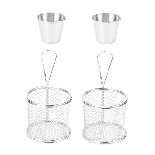 Mini-Bratkorb-Set aus Edelstahl Zylindrisch Pommes Frites Sieb Küche Kochen Korb Sieb für Snacks von MMABEUTF