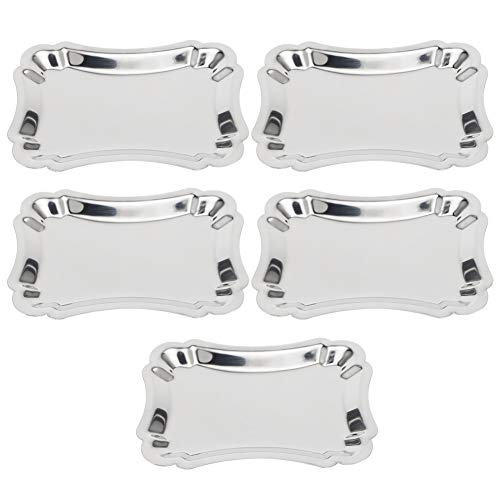 Rechteckig aus rostfreiem Stahl Snack Dessert Serviceplatte Handtuch Aufbewahrungsschale für Hochzeiten und Partys 5pcs (Spitzen -Trompete) von MMABEUTF