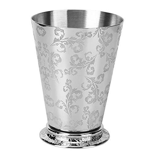 Stilvolles Baum Blatt Muster Edelstahl Cocktail Tasse Tasse Home Party Bar Zubehör für Minze, Cocktail, Whisky 400ml von MMABEUTF