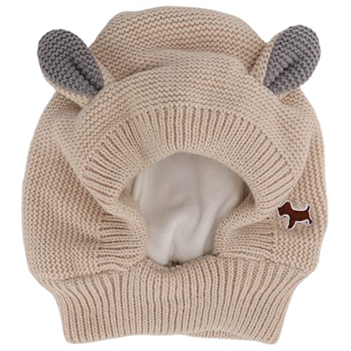 Strick Kaninchen Ohr Haustierhut -Lärmschutz warm Hunde Ohrschützer Große Hunde (Beige) von MMABEUTF