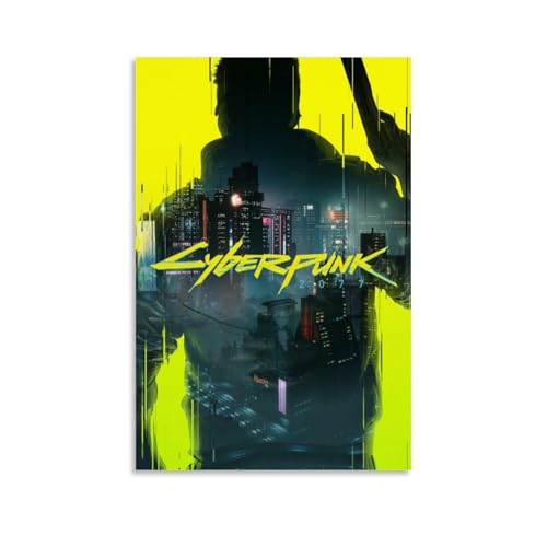 MMCJUH Cyberpunk 2077 Wandkunst, buntes dekoratives Poster, Kunst, Leinwand, Geschenk für Freunde, Wohnzimmer, Schlafzimmer, ungerahmt, 20 x 30 cm von MMCJUH