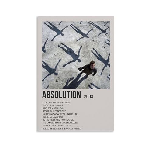 MMCJUH Muse Absolution Wandkunst, bunt, dekoratives Poster, Kunst, Leinwand, Geschenk für Freunde, Wohnzimmer, Schlafzimmer, ungerahmt, 30 x 45 cm von MMCJUH