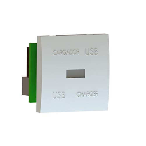 Flaches Modul 45 x 45 mit USB-Ladegerät, 5 V, 2 A, Graphitgrau, 4,5 x 4,5 x 3,5 cm (Referenz: EDUSBC2/6) von MMConecta