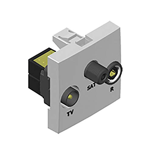 45 x 45 Staubfreies flaches Modul mit TV-R-SAT-Steckdose, Serie 45, graphitgrau, 4,5 x 4,5 x 7 cm (Referenz: EDTVRSAT/6) von MMConecta