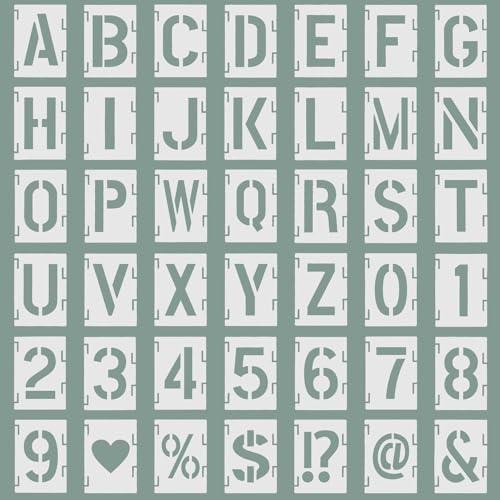 42 STK Schablone Buchstaben Schablonen Set, Wiederverwendbare Kunststoff Schablonen Buchstaben, Zahlenschablone, Zeichenschablone, Alphabetschablone, Bastelschablonen für DIY Malerei Holzschilder von MMDBD