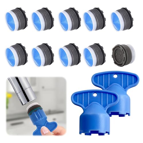 MMDOCO 10erPack Wasserhahn Luftsprudler, WasserhahnSieb Luftsprudler, Kitchen Sink Aerator, mit 2 Schlüsseln Wasserhahnsieb Luftsprudler-Einsätze, für die meisten Wasserhähne (M18.2) von MMDOCO
