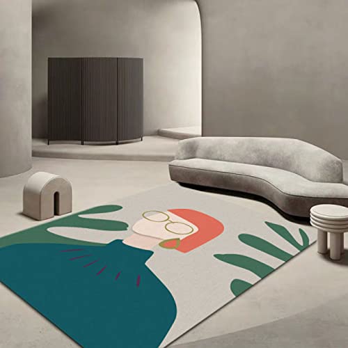 Designer Teppich Wohnzimmer Teppich minimalistisches menschliches Gesicht der abstrakten Kunst Wohnzimmer/Schlafzimmer/Arbeitszimmer/Couchtisch—130*190cm von MMDSNX