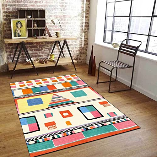 Moderner Designer Teppich Nordic Teppiche Einfache nordische kleine frische Farbe Non-Shedding für Schlafzimmer, Spielzimmer—80*120cm von MMDSNX