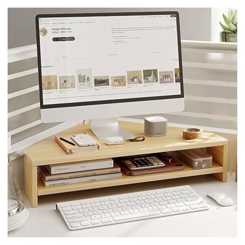 MMDXDLX Eck-Monitorständer 5" Hohe Desktop-Eckmonitorständer, Mehrzweck-Schreibtisch-Aufbewahrungsregal for Notebook/Drucker(Natural) von MMDXDLX