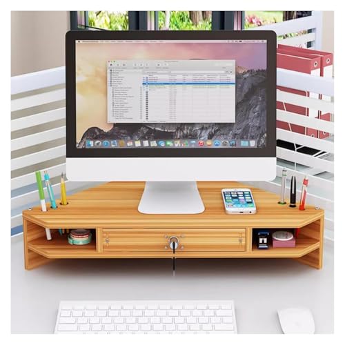MMDXDLX Eck-Monitorständer Computermonitor-Aufzug mit abschließbarer Schublade, ergonomischer Mehrzweck-Tisch-Organizer for Laptop/Drucker von MMDXDLX