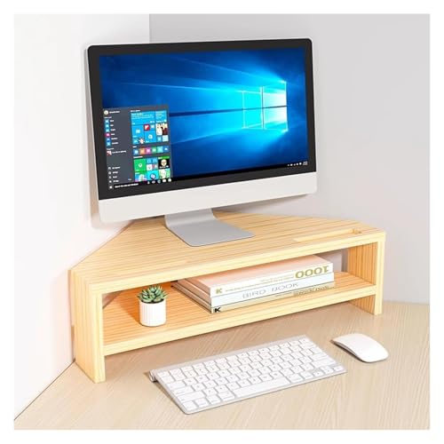 MMDXDLX Eck-Monitorständer Eckregal for Computer, 2-stöckig, dreieckiger Monitorständer mit natürlicher Holzmaserung, platzsparende Schreibtischorganisation MMDXDLX Eck-Monitorständer Eckregal for Computer, 2-stöckig, dreieckiger Monitorständer mit natürlicher Holzmaserung, platzsparende Schreibtischorganisation von MMDXDLX