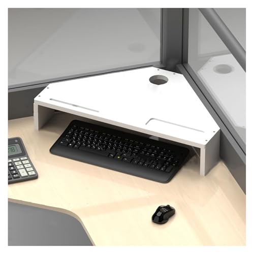 MMDXDLX Eck-Monitorständer Ergonomisches Computer-Bildschirm-Monitor-Regal for Arbeitszimmer, Laptop-Drucker-Dreieck-Schreibtischständer(White) von MMDXDLX