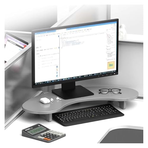 MMDXDLX Eck-Monitorständer Monitor-Desktop-Lift for Drucker/Computer/Laptop, Holz-Schreibtisch-Aufbewahrungs-Organizer-Display-Regale(Light Gray,11cm/4.3in Height) von MMDXDLX