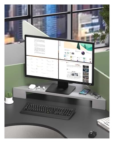 MMDXDLX Eck-Monitorständer Monitorständer for Desktop-Computer aus Massivholz, große Schreibtischregale, platzsparend, Organisationsregal for Home-Office-Tische(Grey,7.5cm (3in)) von MMDXDLX