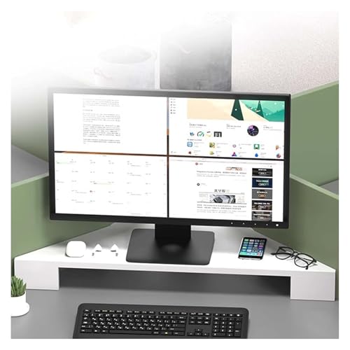 MMDXDLX Eck-Monitorständer Monitorständer for Desktop-Computer aus Massivholz, große Schreibtischregale, platzsparend, Organisationsregal for Home-Office-Tische(White,7.5cm (3in)) von MMDXDLX