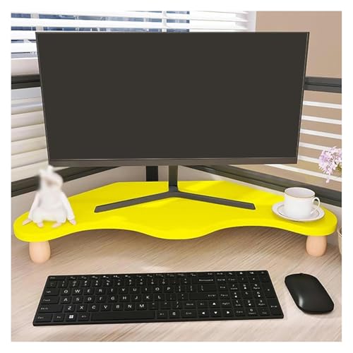 MMDXDLX Eck-Monitorständer Niedlicher Modellierdreieck-Bildschirmständer for Laptop/Drucker/Display, multifunktionales Desktop-Organizer-Regal(Yellow) von MMDXDLX