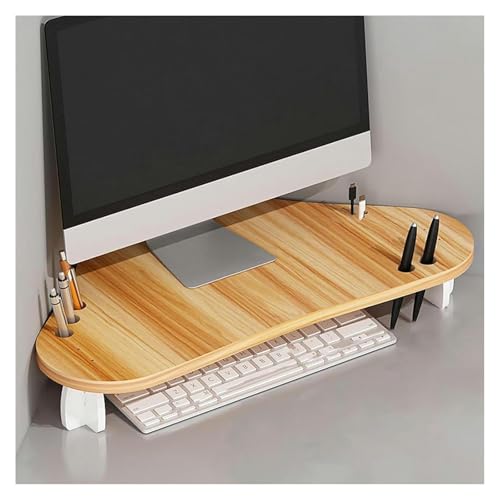MMDXDLX Eck-Monitorständer Platzsparender Desktop-Eckregal-Bildschirmständer, Monitor-Hebeständer for Computerfernseher(Brown) von MMDXDLX
