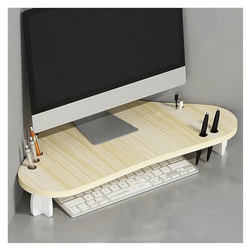 MMDXDLX Eck-Monitorständer Platzsparender Desktop-Eckregal-Bildschirmständer, Monitor-Hebeständer for Computerfernseher(Natural) von MMDXDLX