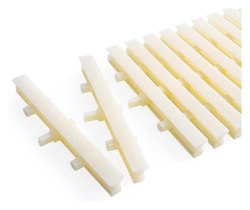 MMDXDLX Schwimmbad Gitter Entwässerungsgrabenabdeckung, gespleißte Überlaufabdeckung aus Kunststoff for den Innen- und Außenbereich for Ihre Kanalwartung(Beige-11.8in,6pcs) von MMDXDLX