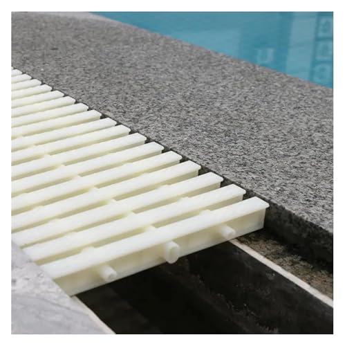 MMDXDLX Schwimmbad Gitter Kunststoffgitter-Entwässerungsgraben, langlebige Pool-Überlaufabdeckung for Ihre Kanalwartung(Beige-9.8in,2pcs) von MMDXDLX