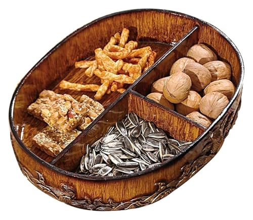 MMDXDLX Snackbox mit Fächern Nussschale, Harz, Trockenobstbox, unterteiltes Serviertablett, Wohnzimmer-Snacktablett, Snack-Organizer von MMDXDLX