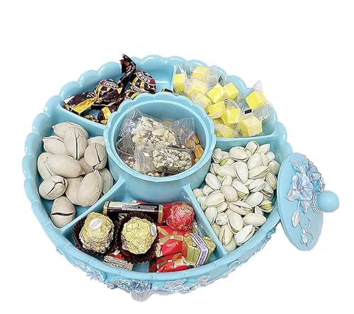 MMDXDLX Snackbox mit Fächern Nussschale Trockenobstschale mit Deckel Snack-Organizer Unterteiltes Serviertablett mit Deckel Snackplatte MMDXDLX Snackbox mit Fächern Nussschale Trockenobstschale mit Deckel Snack-Organizer Unterteiltes Serviertablett mit Deckel Snackplatte von MMDXDLX