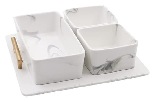 MMDXDLX Snackbox mit Fächern Nussschale Vorspeisenplatte Keramik Trockenobstschalen Haushalt Wohnzimmer Snack-Tablett MMDXDLX Snackbox mit Fächern Nussschale Vorspeisenplatte Keramik Trockenobstschalen Haushalt Wohnzimmer Snack-Tablett von MMDXDLX