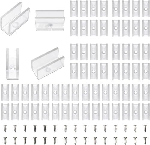 MMEEVT 100 Stück wasserdichte LED-Streifen-Clips, Montage-Clips für 5mm bis 6mm Neon-LED-Streifen, wasserdicht, klar von MMEEVT
