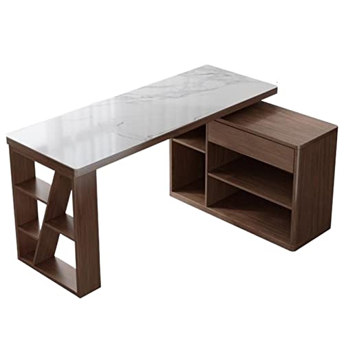 Computertisch Multifunktions Lerntisch Büro Schreibtisch PC Laptop Arbeitsplatz mit Bücherablage und Drehschrank Moderne Luxus Lerntisch Arbeitsstationen (Farbe: A) von MMFGFDSAJKYGD