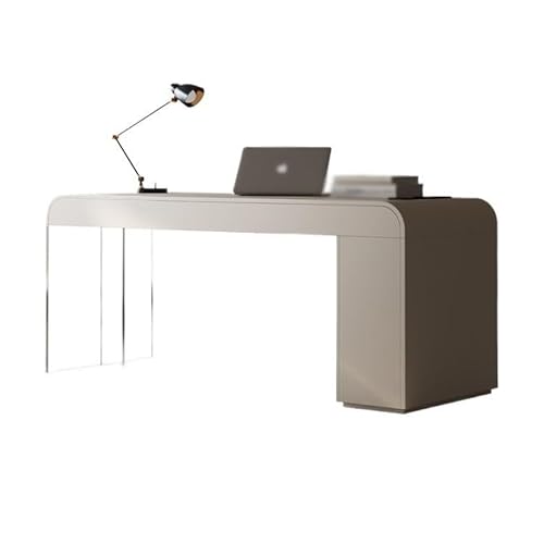 Home Office Schreibtisch Kleine Wohnung Lerntisch Beleuchtung Luxus Modern Computer Schreibtisch Acryl Chef Bürotisch Modern Gerader Tisch (140 x 65 x 75 cm) (One Color von MMFGFDSAJKYGD