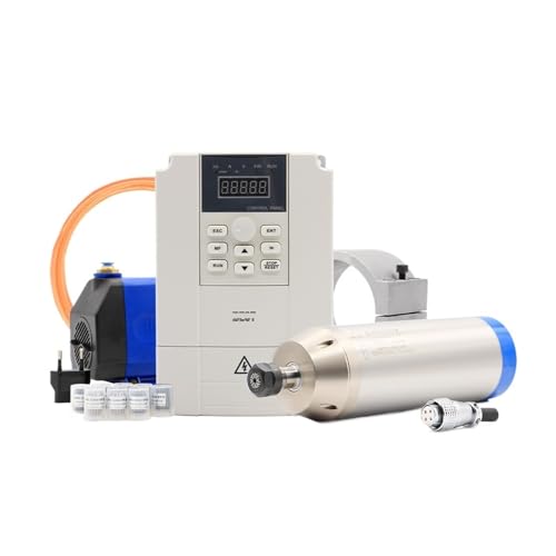 3,2 kW wassergekühlter Spindelsatz 3 kW 4 Stück Keramikkugellager & Frequenzumrichter & Halterung & Pumpe(Steel Ball Bearing,220v) von MMFURHHAY