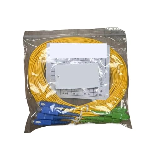 MMFURHHAY 5 stück 300CM PVC Gelb SC Fiber Optic Patch Kabel Singlemode OS2 Single-Core 2,0mm(5PCS SC APC-APC) von MMFURHHAY