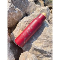 Personalisiert | Isolierflasche Bambussverschluss Doppelwandige Nachhaltig Trinkflasche 500Ml Getränke Beschriftet von MMIGravur